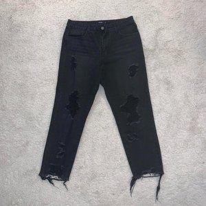 Cielo Black Ripped Boyfriend Jeans